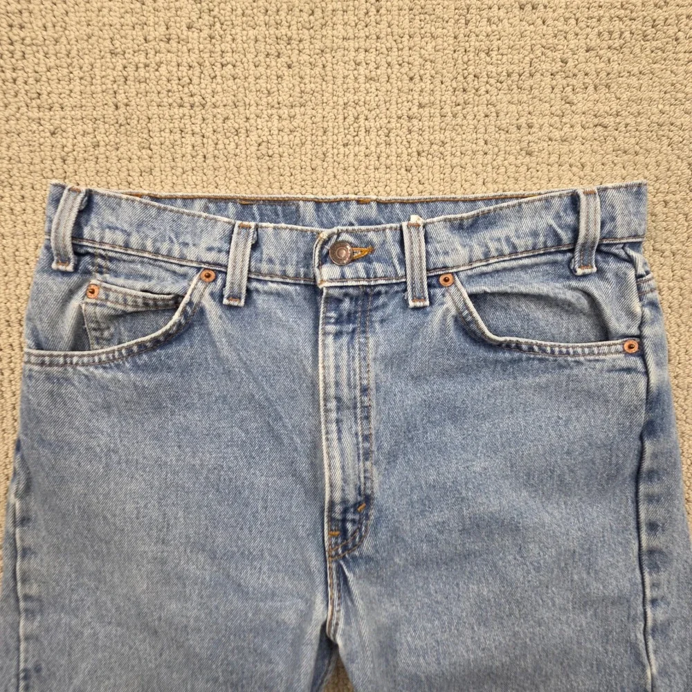 Vintage 90s Levis 505 Orange Tab Jeans Mens 34x32 Light Wash Denim USA MADE
